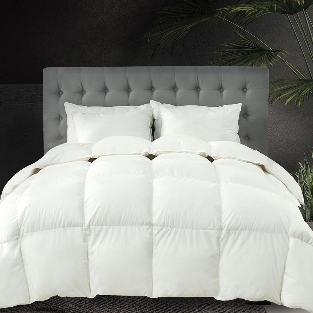 Luxury 100% Cotton All Season Goose Feathers Down Comforter Fluffy Duvet Insert
